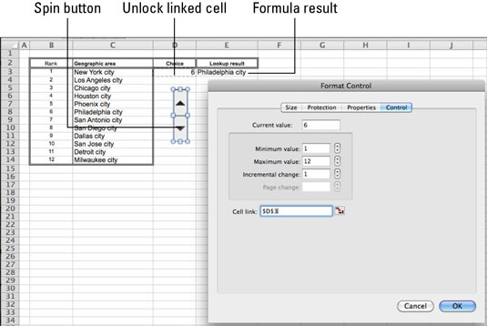 spin button excel for mac